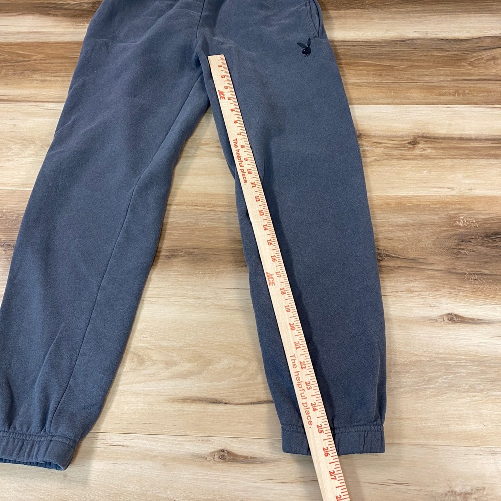 Playboy by PacSun Mens Small Charcoal Grey Fleece Jogger Sweatpants Rabbit Logo - Picture 4 of 8